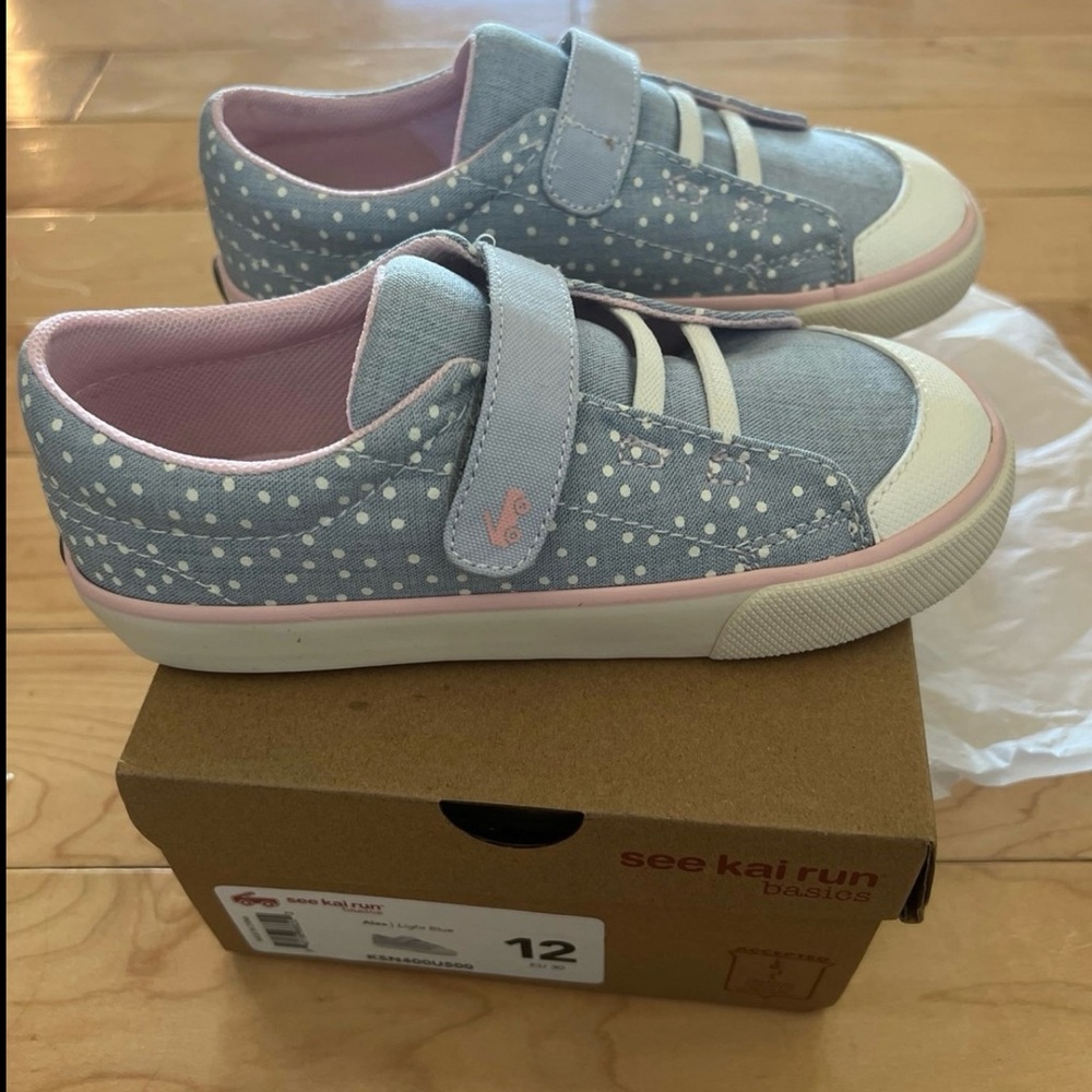 See Kai Run Blue and Pink Velcro Sneakers